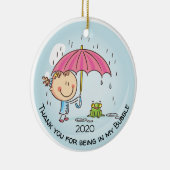 Kute Girly bedankt dat je in mijn steunbubbels ben Keramisch Ornament (Rechts)