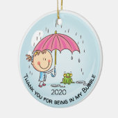 Kute Girly bedankt dat je in mijn steunbubbels ben Keramisch Ornament (Links)