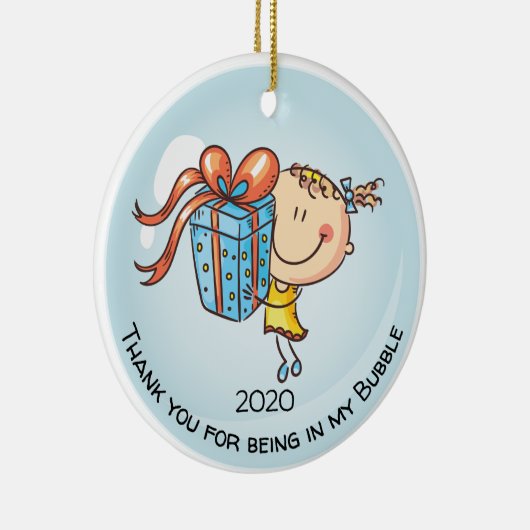 Kute Girly bedankt dat je in mijn steunbubbels ben Keramisch Ornament (Rechts)