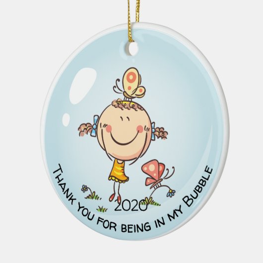 Kute Girly bedankt dat je in mijn steunbubbels ben Keramisch Ornament (Links)