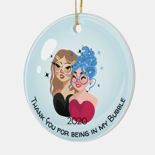Kute Girly bedankt dat je in mijn steunbubbels ben Keramisch Ornament (Links)