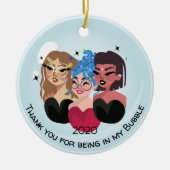 Kute Girly bedankt dat je in mijn steunbubbels ben Keramisch Ornament (Voorkant)