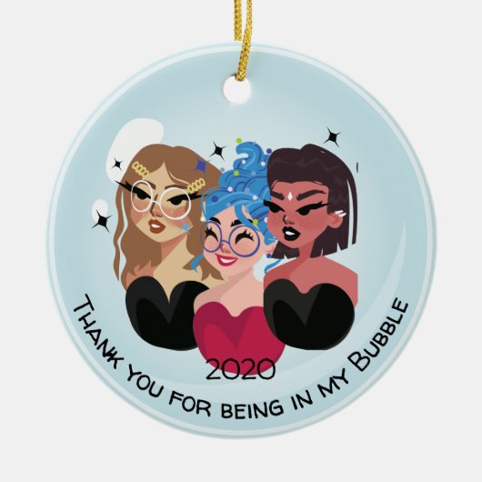 Kute Girly bedankt dat je in mijn steunbubbels ben Keramisch Ornament (Voorkant)