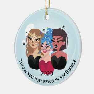 Kute Girly bedankt dat je in mijn steunbubbels ben Keramisch Ornament