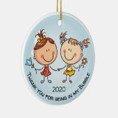 Kute Girly bedankt dat je in mijn steunbubbels ben Keramisch Ornament (Rechts)