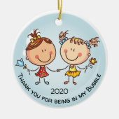 Kute Girly bedankt dat je in mijn steunbubbels ben Keramisch Ornament (Voorkant)