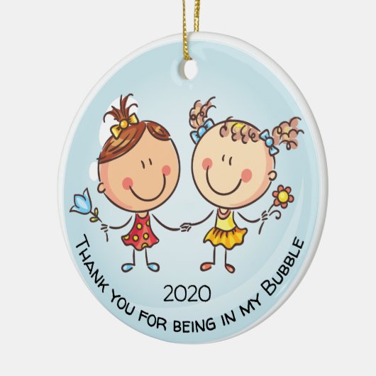 Kute Girly bedankt dat je in mijn steunbubbels ben Keramisch Ornament (Links)