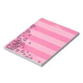 Kute Girly Blush Pink Hearts op horizontale strepe Notitieblok (Linkerzijde)