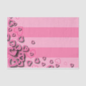 Kute Girly Blush Pink Hearts op horizontale strepe Tissuepapier (Voorkant)
