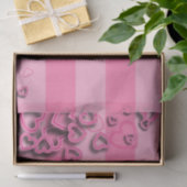 Kute Girly Blush Pink Hearts op horizontale strepe Tissuepapier (Geschenk)