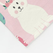 Kute Girly Bunny Modern Pink Floral Eggs Fleece Deken (Hoek)