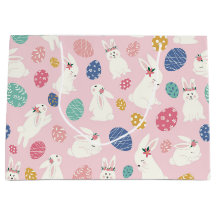 Kute Girly Bunny Modern Pink Floral Eggs