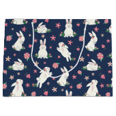 Kute Girly Bunny Rabbit Modern Blue Roze Groot Cadeauzakje (Voorkant)