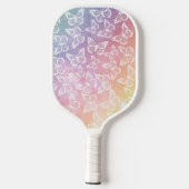 Kute Girly Butterfly Pastel Rainbow Add Jouw naam Pickleball Paddle (Achterkant)