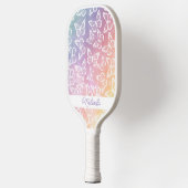 Kute Girly Butterfly Pastel Rainbow Add Jouw naam Pickleball Paddle (Links)
