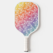 Kute Girly Butterfly Pastel Rainbow Add Jouw naam Pickleball Paddle (Achterkant)