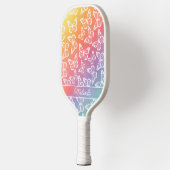 Kute Girly Butterfly Pastel Rainbow Add Jouw naam Pickleball Paddle (Links)