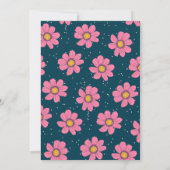 Kute Girly Flowers Pastel Pink & Blue Birthday Kaart (Achterkant)