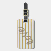 Kute Girly Gold, Striped, Love-Personalized Bagagelabel (Voorkant verticaal)