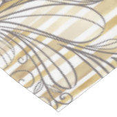 Kute Girly Grey Floral Doodles Gold Stripes Design Tafelkleed (Gekanteld)