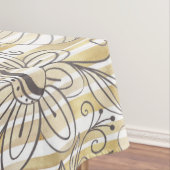 Kute Girly Grey Floral Doodles Gold Stripes Design Tafelkleed (Voorbeeld)