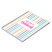 Kute Girly Kinder gestreept ruggengraat van school Notitieboek (Linkerzijde)