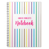 Kute Girly Kinder gestreept ruggengraat van school Notitieboek (Voorkant)