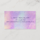 Kute Girly Modern, holografische broodbakkerij Visitekaartje (Achterkant)