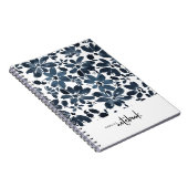 Kute Girly Navy Floral Hoesje Notitieboek (Rechterzijde)