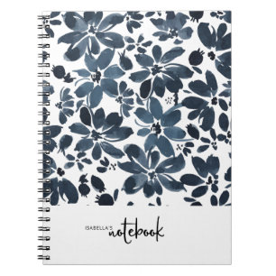 Kute Girly Navy Floral Hoesje Notitieboek