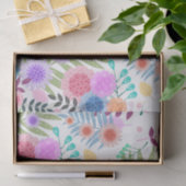 Kute Girly Pastel Flowers and Leaves Pattern Tissuepapier (Geschenk)