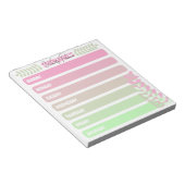 Kute Girly Pastel Pink and Green Weekly Planner Notitieblok (Schuin)