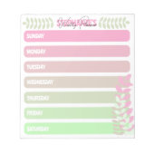 Kute Girly Pastel Pink and Green Weekly Planner Notitieblok (Voorkant)