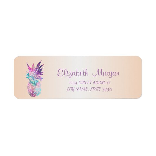 Kute Girly Pineapple Address Label (Voorkant)