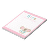 Kute Girly Pink Lijst Koala van bureau Memo Notitieblok (Linkerzijde)
