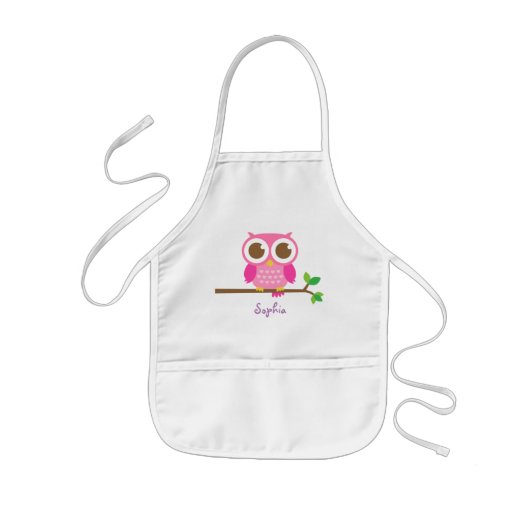 Kute Girly Pink Owl for Girls Kinder Schort (Voorkant)