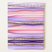 Kute Girly Pink & Paarse Monogram Glitter Sparkle Planner (Achterkant)