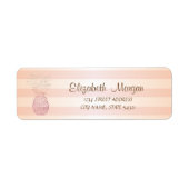 Kute Girly Striped, Pineapple Address Label (Voorkant)