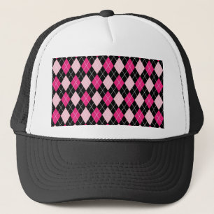 Kute girly trendy Argyle-patroon warm en zacht roz Trucker Pet
