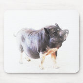 Kute glimlach Boerderij Varkenshart Muismat (Voorkant)