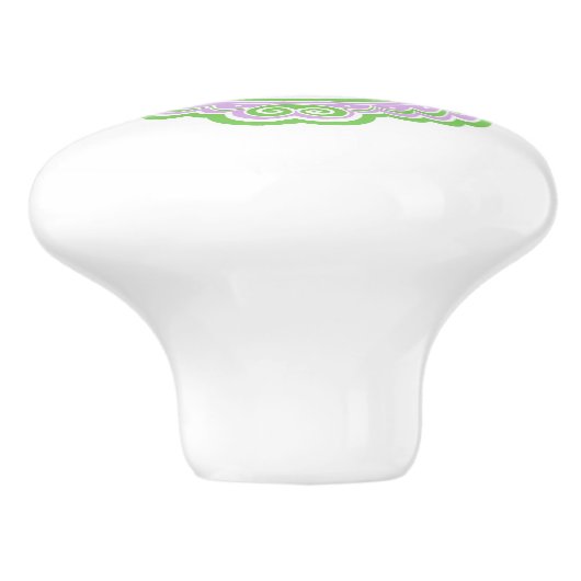 Kute glimlach Butterfly Monogram Keramische Knop (Zijkant)