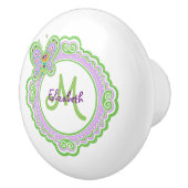 Kute glimlach Butterfly Monogram Keramische Knop (Rechts)