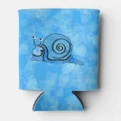 Kute glimlach Cartoon Blauwe slak Blikjeskoeler (Voorkant)