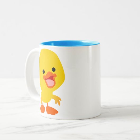Kute glimlach Cartoon Ducking Mok (Voorkant links)