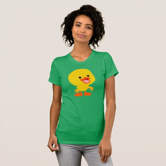 Kute glimlach Cartoon Ducking Women T-Shirt (Voorkant volledig)