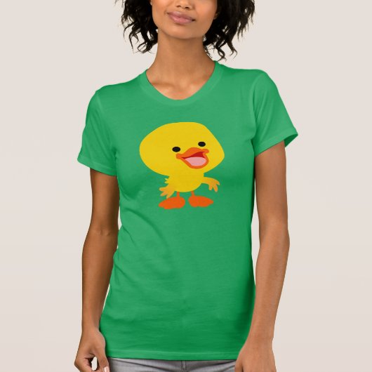 Kute glimlach Cartoon Ducking Women T-Shirt (Voorkant)