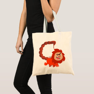 Kute glimlach Cartoon Manticore Canvas tas