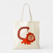 Kute glimlach Cartoon Manticore Canvas tas (Achterkant)