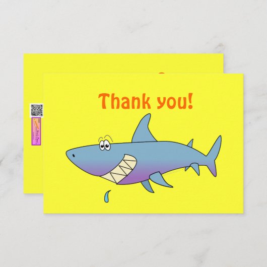 Kute glimlach Cartoon Shark Sjabloon (Voorkant / Achterkant)
