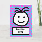 Kute glimlach Face Beste pap op vaderdag Kaart (Voorkant)
